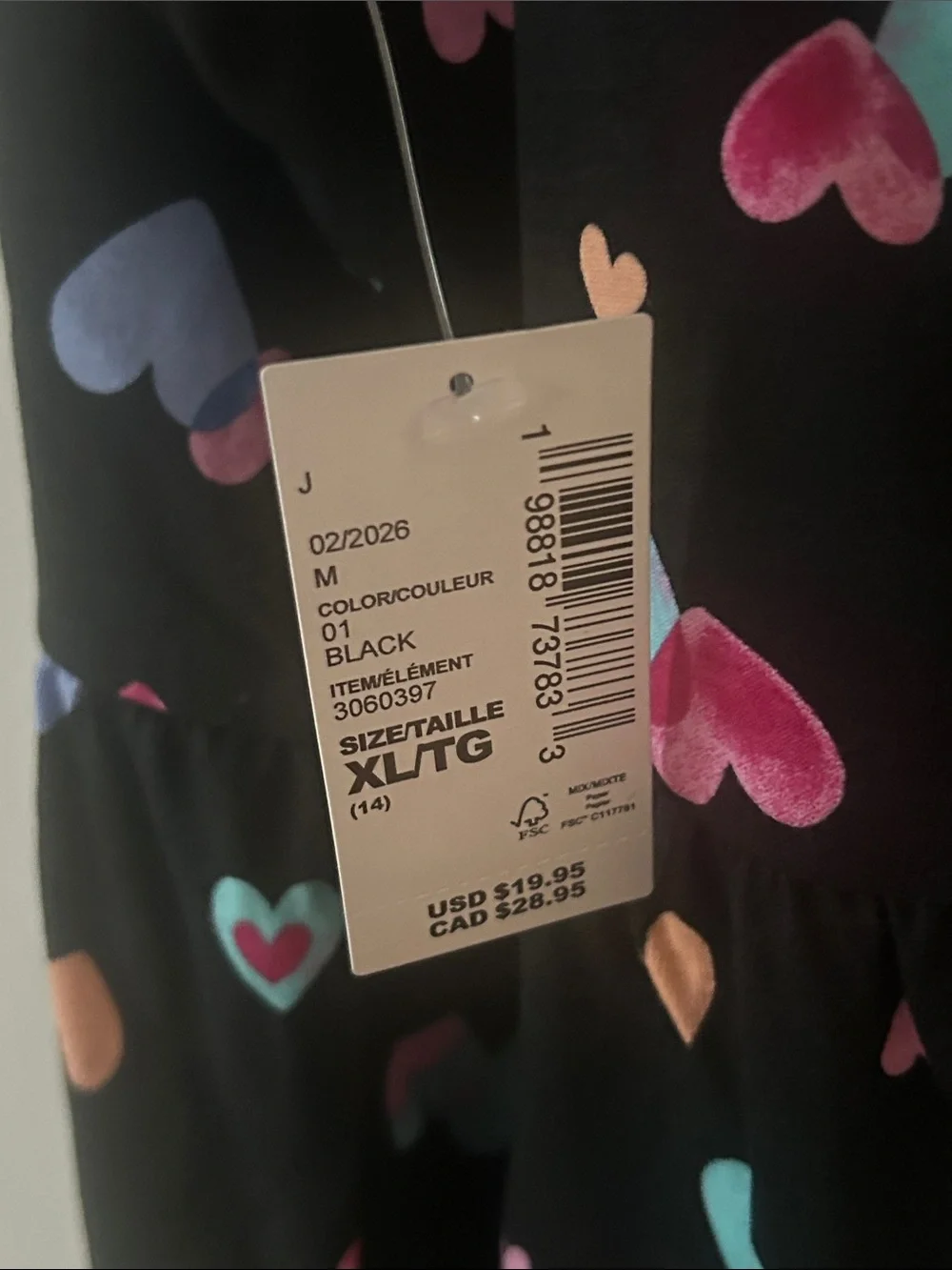 The Children's Place Black Heart Print Dress & Light Pink Ruffle Hem Dress XL